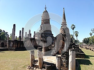 730 years old ancient temple and pagoda , Sukhothai, Thailand