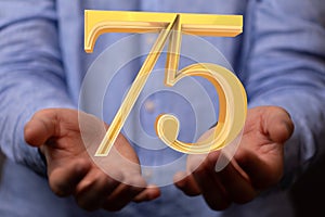 A 75 Anniversary 3d numbers. template for Celebrating 75 anniversary event party