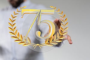 A 75 Anniversary 3d numbers. template for Celebrating 75 anniversary event party