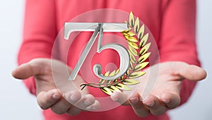 A 75 Anniversary 3d numbers. template for Celebrating 75 anniversary event party