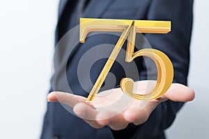 A 75 Anniversary 3d numbers. template for Celebrating 75 anniversary event party