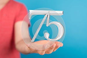 A 75 Anniversary 3d numbers. template for Celebrating 75 anniversary event party