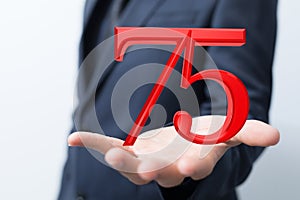 A 75 Anniversary 3d numbers. template for Celebrating 75 anniversary event party