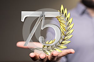 A 75 Anniversary 3d numbers. template for Celebrating 75 anniversary event party