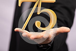 A 75 Anniversary 3d numbers. template for Celebrating 75 anniversary event party