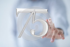 A 75 Anniversary 3d numbers. template for Celebrating 75 anniversary event party