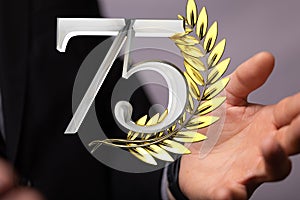 A 75 Anniversary 3d numbers. template for Celebrating 75 anniversary event party