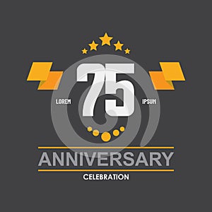 75 anniversary celebration vector concept template design