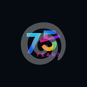 75 Anniversary Gradient Numbers Design For Celebrate