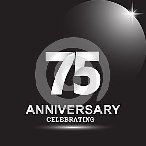 75 anniversary logo vector template. Design for banner, greeting cards or print