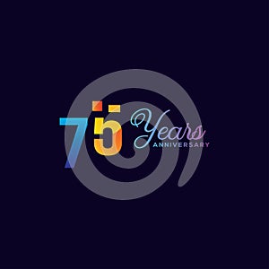 75 Anniversary Numbers Gradient Design