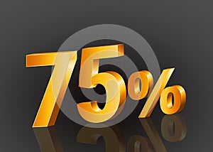75% off 3d gold, Special Offer 75% off, Sales Up to 75 Percent, big deals, perfect for flyers, banners, advertisements, stickers,