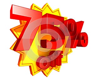 75 percent price off discount