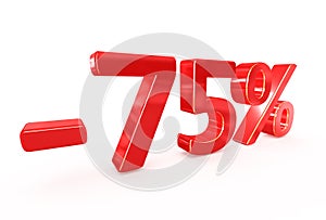 - 75% percents sale sign