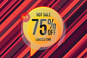 75 seventy-five Percent off sale shopping banner. logo office