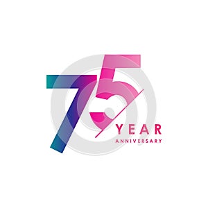 75 Year Anniversary Vector Design Illustration