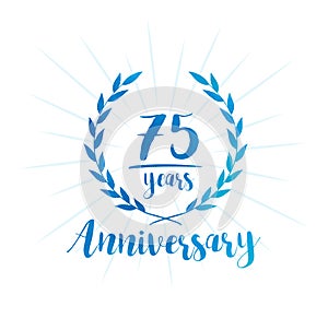 75 years anniversary design template. Seventy-five years anniversary celebrating design template.