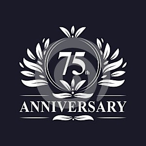 75 years Anniversary logo, luxurious 75th Anniversary design celebration