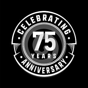 75 years anniversary logo template. 75th vector and illustration.