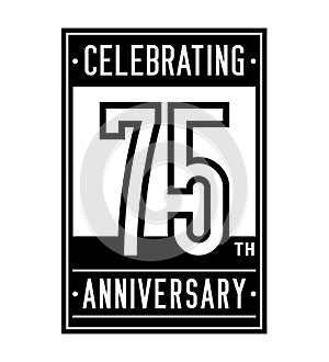 75 years celebrating anniversary design template. 75th logo. Vector and illustration.