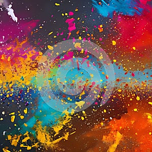 757 Abstract Acrylic Splatters: An artistic and expressive background featuring abstract acrylic splatters in bold and vibrant c