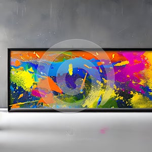 757 Abstract Acrylic Splatters: An artistic and expressive background featuring abstract acrylic splatters in bold and vibrant c