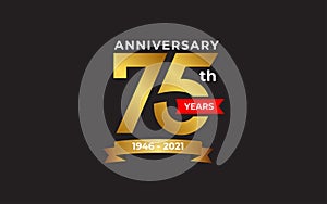 75th years anniversary logo design