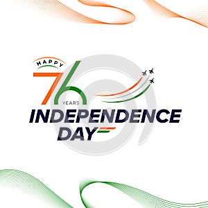76th Happy Indian Independence Day Typographic Background design vector illustration