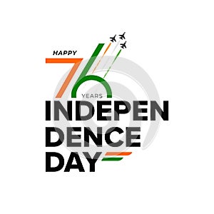76th Happy Indian Independence Day Typographic design vector illustration
