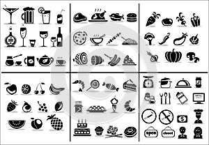 77 food and drink icons set photo