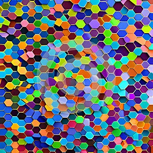 776 Geometric Abstract Hexagons: A modern and geometric background featuring abstract geometric hexagons in vibrant and harmonio