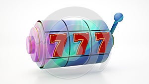 777 Colorful Slot Machine. Jackpot And Fortune. Casino Gambling Concept - 3D Illustration