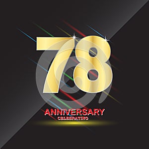 78 anniversary logo vector template. Design for banner, greeting cards or print