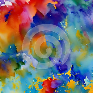 783 Abstract Watercolor Brushstrokes: An artistic and expressive background featuring abstract watercolor brushstrokes in vibran