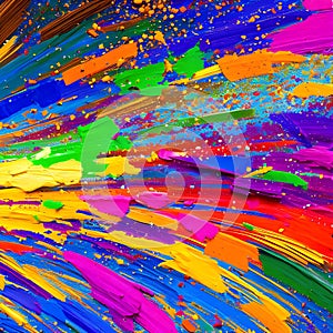 787 Abstract Paint Splatters: An artistic and expressive background featuring abstract paint splatters in bold and vivid colors