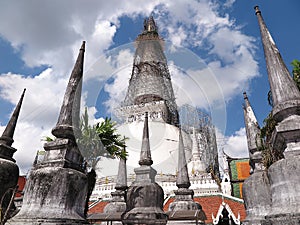 The 78m high Sri Lankan style chedi at Wat Phra Mahathat Woramahawihan is surrounded by 173 smaller ones, Nakhon Si Thammarat