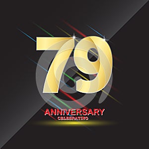 79 anniversary logo vector template. Design for banner, greeting cards or print