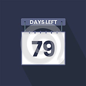 79 Days Left Countdown for sales promotion. 79 days left to go Promotional sales banner