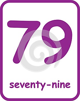 79 Flashcard Numbers for Kids