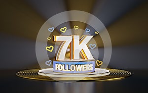 7k followers celebration banner 3d background