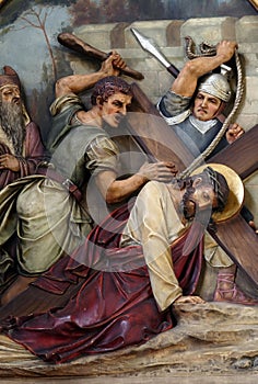 7th Stations of the Cross, Jesus falls the second time