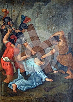 7th Stations of the Cross, Jesus falls the second time