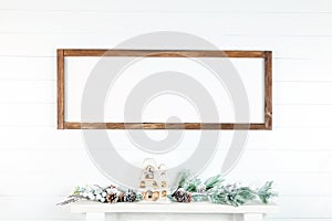 8 x 24 Christmas Frame Mockup on a Light Background