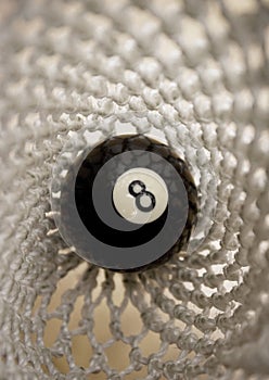 8 Ball in pocket - macro