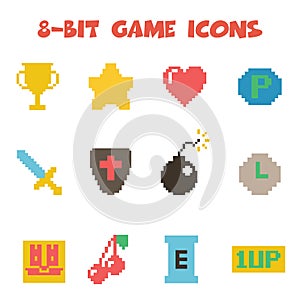 8 bit item icons color