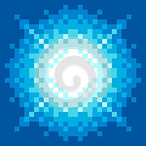 8-Bit Pixel-art Blue Explosion