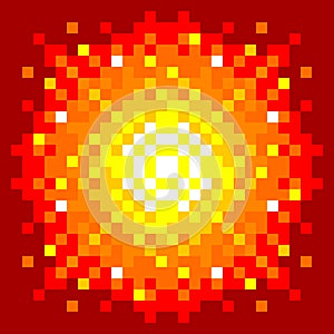 8-Bit Pixel-art Firey Explosion