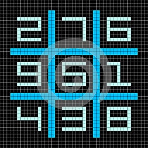 8-bit Pixel Art Magic Square with Numbers 1-9