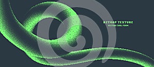 8 Bit Pixel Art Style Bitmap Texture Curl Form Vector Green Abstract Background