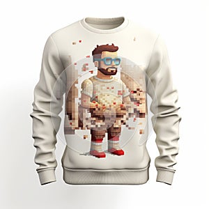 8 Bit Pixel Art Sweatshirt Illustration In Adi Granov Style